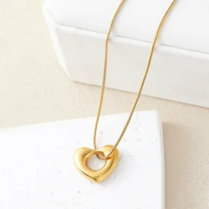 Gold Plated Anti Tarnish Stainless Steel Heart Themed Pendant