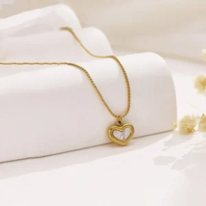 gold plated stainless steel anti tarnish heart themed pendant for women