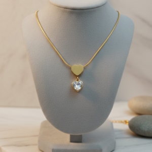 dual love heart necklace